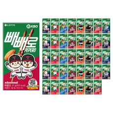PEPERO KBO球隊綜合杏仁棒 隨機出貨, 37g, 40個