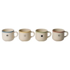 Modern House L 我家胖貓馬克杯 300ml 4件套, 混色, 1套