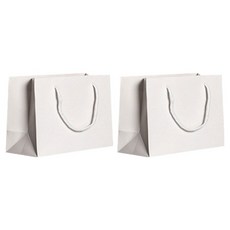 언더보스 무지 쇼핑백 가로형 32 x 43 x 14 cm, 흰색, 2개