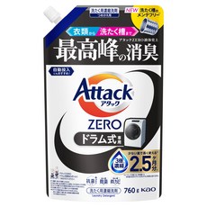 Attack ZERO 滾筒洗衣機專用濃縮洗衣精 補充包, 760g, 1個
