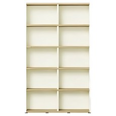 한샘 샘와이드 책장 120cm 시공 방문설치, 크림화이트 + 내추럴오크, 5단
