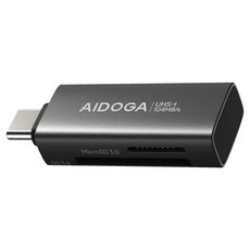 AIDOGA 艾迪伽 UHS-I 系列 Type-C 一體式多功能讀卡器 SD & TF OTG 傳輸轉接頭 轉接器 支援iPhone17 安卓 手機 平板 筆電, 深空灰, 1個, StarKeep