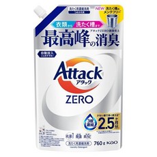 Attack ZERO 直立洗衣機專用濃縮洗衣精補充包, 760g, 1個