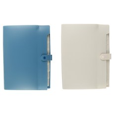 아이메이트 8칸 아코디언 파일 폴더 2종 세트, 블루, 베이지, 1세트