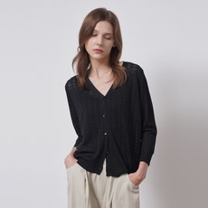 탱커스 여성용 썸머 펀칭 브이넥 긴팔 가디건 TX2CD017L0