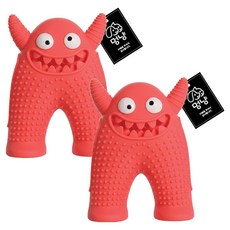 멍냥 강아지 꼬마 도깨비 삑삑이 노즈워크 치석제거 장난감, 레드, 2개