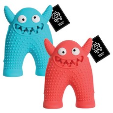 멍냥 강아지 꼬마 도깨비 삑삑이 노즈워크 치석제거 장난감 2종 세트, 블루, 레드, 1세트