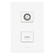 Legrand 羅格朗 Apela SIMPLE 1孔用 CATV 2路 8dB+8P 嵌入式模組 白色, 1個