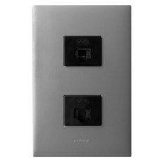 Legrand 羅格朗 Apela SIMPLE 網路插座 8PIN 2孔 模組化 電話 RJ45 銀色, 1個