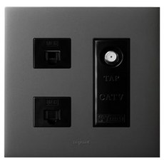 Legrand 羅格朗 Apela SIMPLE 雙聯用 8P+8P+CATV 1孔 嵌入式模組 鎂