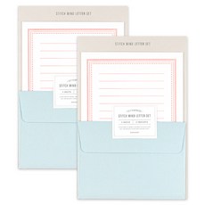 대시앤도트 스티치 마인드 레터프레스 편지지 8p + 봉투 4p 세트, 01 크림, 1세트