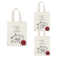 (주)유니아트 캔버스가방 펠트꾸미기, 카네이션, 3개