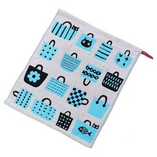 디자인이 귀여운 식탁 거즈 수건, 가방 블루, 1개