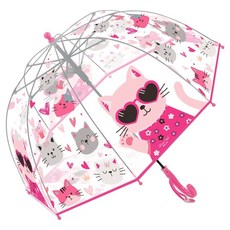 兒童透明太陽眼鏡貓咪圓頂雨傘