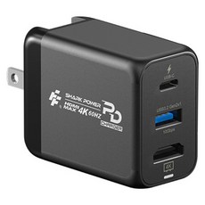 FlashFire 富雷迅 Shark Power02 電源 + TV轉換器 支援4K Nintendo Switch專用, 黑色, 1個, S604