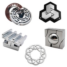 라라해피 금속 캐스트 고난이도 분리형 두뇌 퍼즐 5종 세트 10 최상급 C, 혼합색상, 1세트, 5피스