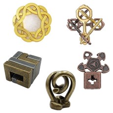 라라해피 금속 캐스트 고난이도 분리형 두뇌 퍼즐 5종 세트 09 최상급 B, 혼합색상, 1세트, 5피스