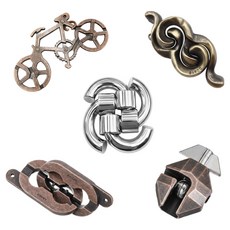 라라해피 금속 캐스트 고난이도 분리형 두뇌 퍼즐 5종 세트 05 상급 A, 혼합색상, 1세트, 5피스