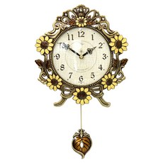 키다리시계 인테리어 레트로 엔틱 저소음 크라운썬 벽시계 kspz396, 골드