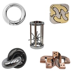 라라해피 금속 캐스트 고난이도 분리형 두뇌 퍼즐 5종 세트 07 상급 C, 혼합색상, 1세트, 5피스