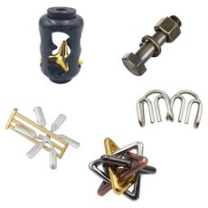 라라해피 금속 캐스트 고난이도 분리형 두뇌 퍼즐 5종 세트 06 상급 B, 혼합색상, 1세트, 5피스