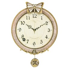 키다리시계 인테리어 레트로 엔틱 저소음 109 추 나비 벽시계 kspz430, 골드