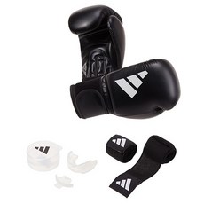 adidas 愛迪達 格鬥運動 拳擊手套 + 護手繃帶 + 護齒套 套組 ADIBPKIT01S