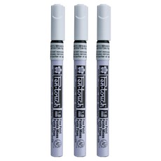 사쿠라 펜터치 마카펜 F 화이트, 3개, 1색