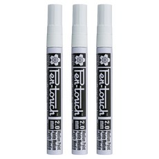 사쿠라 펜터치 마카펜 M 화이트, 3개, 1색