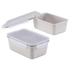 아띠홈 밀폐 도시락 L 1000ml, 크림, 2개
