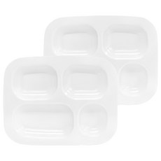 마호 파스텔 멜라민 어린이 식판, 크림, 2개