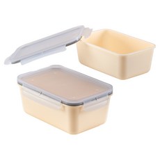 아띠홈 밀폐 도시락 L 1000ml, 버터, 2개