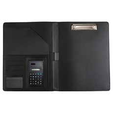 MaDaKkuMi 皮革多功能辦公用計算機板夾, 01 黑色, 1個