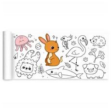 Knock Knock 塗色遊戲 牆壁安裝型畫布 30cm x 3m