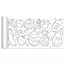 노크노크 색칠놀이 벽 장착형 캔버스 비접착식 30cm x 3m, 맛있는 음식, 1개