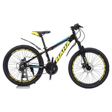 오투휠스 MAHA X7 MTB자전거 21단 320mm 방문설치, 블랙옐로우블루, 156cm, 1개