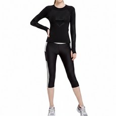 마켓피아 여성용 슬림 포켓 7부 에어로빅 레깅스