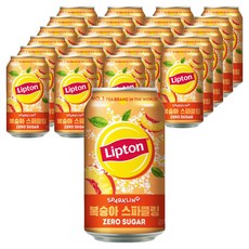 립톤 제로 복숭아 스파클링 음료, 355ml, 24개