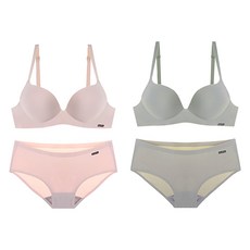 winkpink 無鋼圈豐盈布丁裸感內衣2件+內褲2件組 N6008