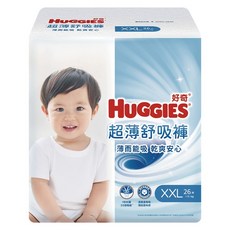 HUGGIES 好奇 超薄舒吸褲 褲型尿布 褲型紙尿褲 15kg以上 39578, 2XL, 26片