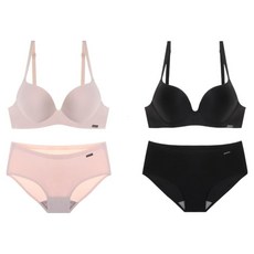 윙크핑크 노와이어 볼륨업 푸딩 누디 브라 2종 + 팬티 2종 세트 N6008