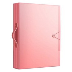 A3 8절 손잡이 속지 30매 클리어 파일 케이스, 1개, 핑크