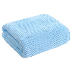 디어까사 부드러운 스트라이프 샤워 바스타올 대형 70 x 140 cm, 엠보 라이트블루, 1개