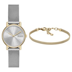 SKAGEN 女款 Signature Lille 手鍊 + 金屬手錶套組 SKW3153SET