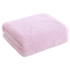 디어까사 부드러운 스트라이프 샤워 바스타올 대형 70 x 140 cm, 엠보 라이트핑크, 1개
