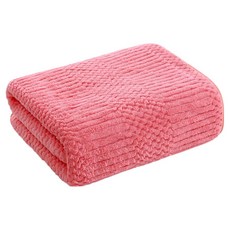 디어까사 부드러운 스트라이프 샤워 바스타올 대형 70 x 140 cm, 엠보 코랄핑크, 1개
