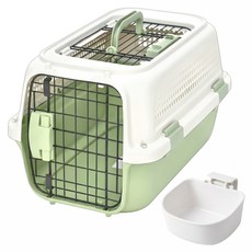 Providex 寵物便攜航空箱 附掛碗, 牛油果綠, 1個