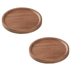 플라이토 리얼우드 원형 컵받침, 사펠레 다크, 2개