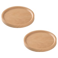 플라이토 리얼우드 원형 컵받침, 비치 라이트, 2개