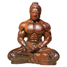 소원부적 근육불상 명상 오브제 8 x 7 cm, 브라운, 1개